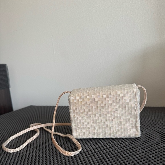 white/white-cream beaded vintage evening bag - Picture 4 of 9